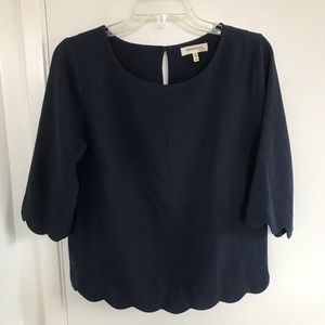 Monteau scalloped hem blouse